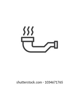 Smoking pipe outline icon. linear style sign for mobile concept and web design. Tobacco pipe simple line vector icon. Symbol, logo illustration. Pixel perfect vector graphics
