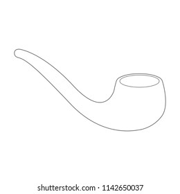 Smoking pipe. Outline. Vector icon.