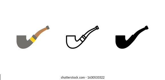 Smoking Pipe Patricks icon. Holidays flat, silhouette, line vector illustration on white background