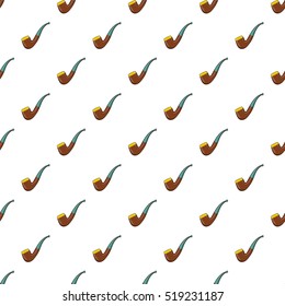 Smoking pipe pattern. Cartoon illustration of smoking pipe vector pattern for web