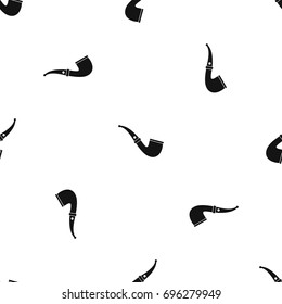 Smoking pipe pattern repeat seamless in black color for any design. Vector geometric illustration
