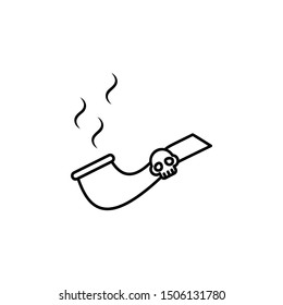 Smoking pipe, pirate icon. Element of pirate thin line icon