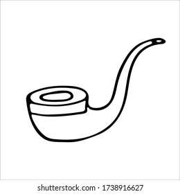 Smoking pipe. Pirates emblems. Hand drawn illustration in Doodle style. Vector illustration