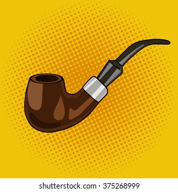 Smoking pipe pop art style vector illustration.  Smoking pipe. Comic book style imitation. Vintage retro style. Conceptual illustration