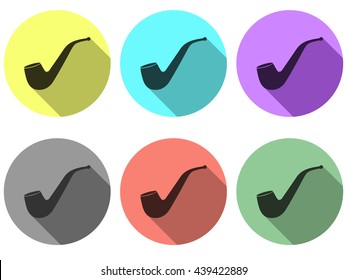Smoking pipe set. Isolated on white background. Vector illustration.