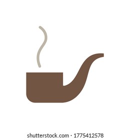 Smoking pipe, smoke icon. Simple color vector elements of hipster style icons for ui and ux, website or mobile application