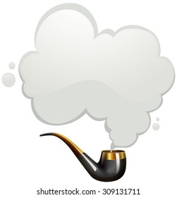 Smoking pipe with smoke illustration