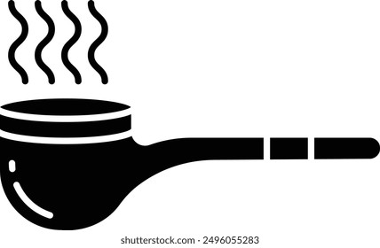 smoking pipe solid glyph vector illustration