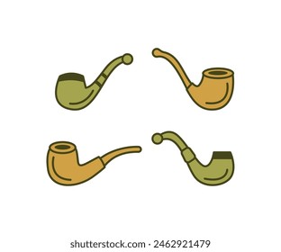 smoking pipe st patricks day theme holiday icon vector design simple flat illustration collections sets