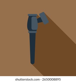 Smoking pipe standing on brown background, casting a long shadow