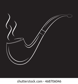 Smoking pipe. Tobacco pipe. Vector image. Line graphics.