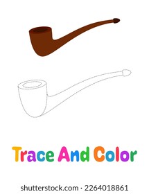 Smoking Pipe tracing worksheet for kids