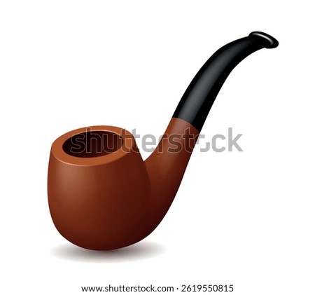 Smoking pipe. Vector 3d clipart isolated on white background.