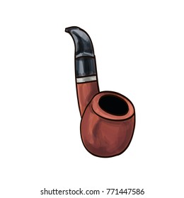 Smoking pipe vector drawing illustration