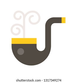 Smoking pipe vector, Feast of Saint Patrick flat style icon