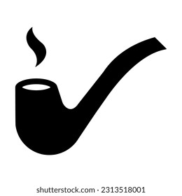 Smoking Pipe Vector Glyph Icon For Personal And Commercial Use.
