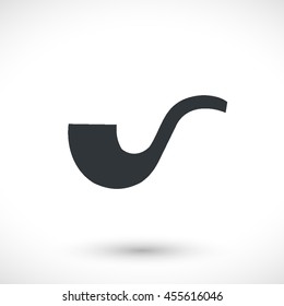 Smoking pipe vector icon. Graphic symbol for web design, logo. Gray glyph on a white background. Isolated sign.