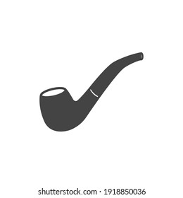 Smoking pipe vector icon on white isolated background. Layers grouped for easy editing illustration. For your design.