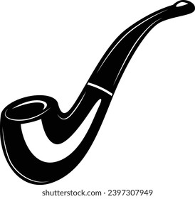 Smoking pipe vector icon. Pipe tobacco illustration.