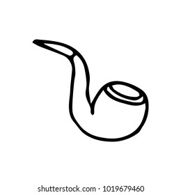 Smoking pipe vector illustration. Doodle style. Design, print, decor, textile, paper