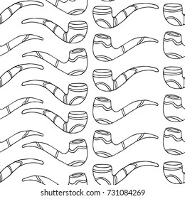 Smoking pipe vector illustration. Doodle style. Design icon, print, logo, symbol, decor, textile, paper.