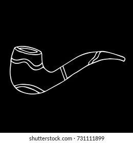 Smoking pipe vector illustration. Doodle style. Design icon, print, logo, symbol, decor, textile, paper.