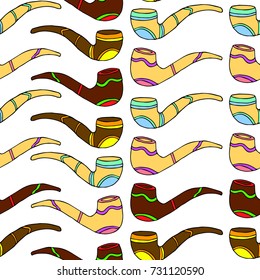 Smoking pipe vector illustration. Doodle style. Design icon, print, logo, symbol, decor, textile, paper.