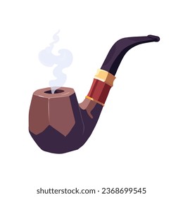 Smoking pipe. Vector illustration in a flat style.