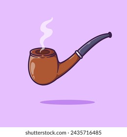 Ilustración, Icono aislado, Vector de pipa de fumar