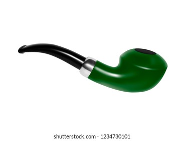 Smoking pipe. Vector illustration.Old-fashioned smoking pipe.