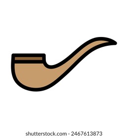 Smoking Pipe Vector Line Filled Icon Design