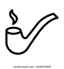 Smoking Pipe Vector Line Icon Design