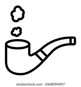 Smoking Pipe Vector Line Icon Design