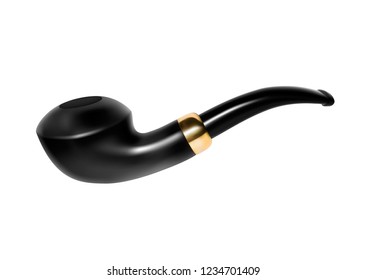 A smoking pipe in a vector on a white background.Tobacco smoking pipe in vector.