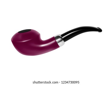 A smoking pipe in a vector on a white background.Tobacco smoking pipe in vector.
