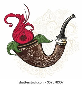 Smoking pipe in vintage style.