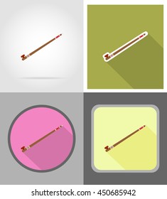 smoking pipe wild west flat icons vector illustration isolated on background
