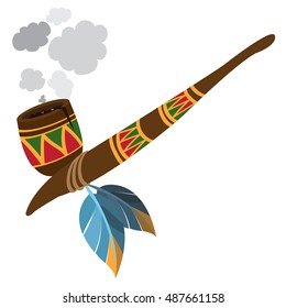 Smoking pipe World. Objects of worship of the North American Indians.