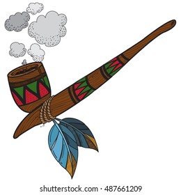 Smoking pipe World. Objects of worship of the North American Indians.