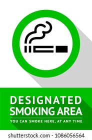 Smoking place new poster, vector illustration for print