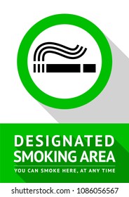 Smoking place new poster, vector illustration for print