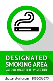 Smoking place new poster, vector illustration for print