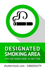 Smoking place new poster, vector illustration for print