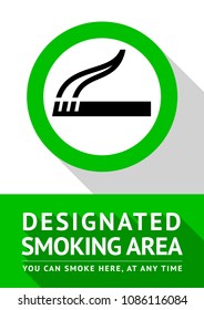Smoking place new poster, vector illustration for print