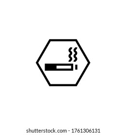 Smoking place vector icon in black flat glyph, filled style isolated on white background