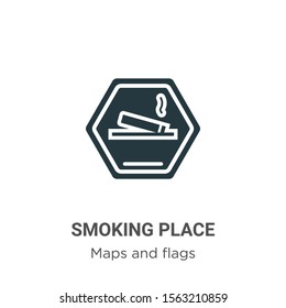 Smoking place vector icon on white background. Flat vector smoking place icon symbol sign from modern maps and flags collection for mobile concept and web apps design.