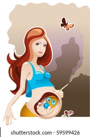 Smoking and Pregnancy (vector)