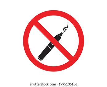 Smoking prohibited sign. smoking electronic cigarettes not allowed sign.
Vape vector illustration.  E-sigarette icon.  