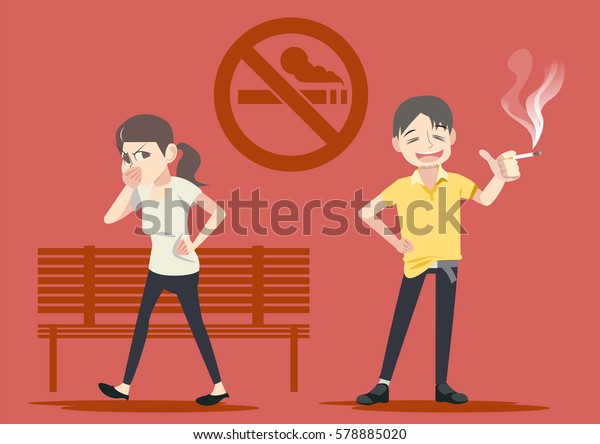 Smoking Public Places Warning Social Failure Stock Vector (Royalty Free ...