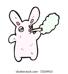 caricatura de conejo humeante